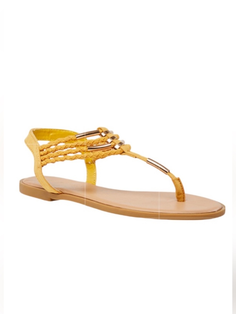 Rouge! Braided Strap Tong Yellow Sandals size:6